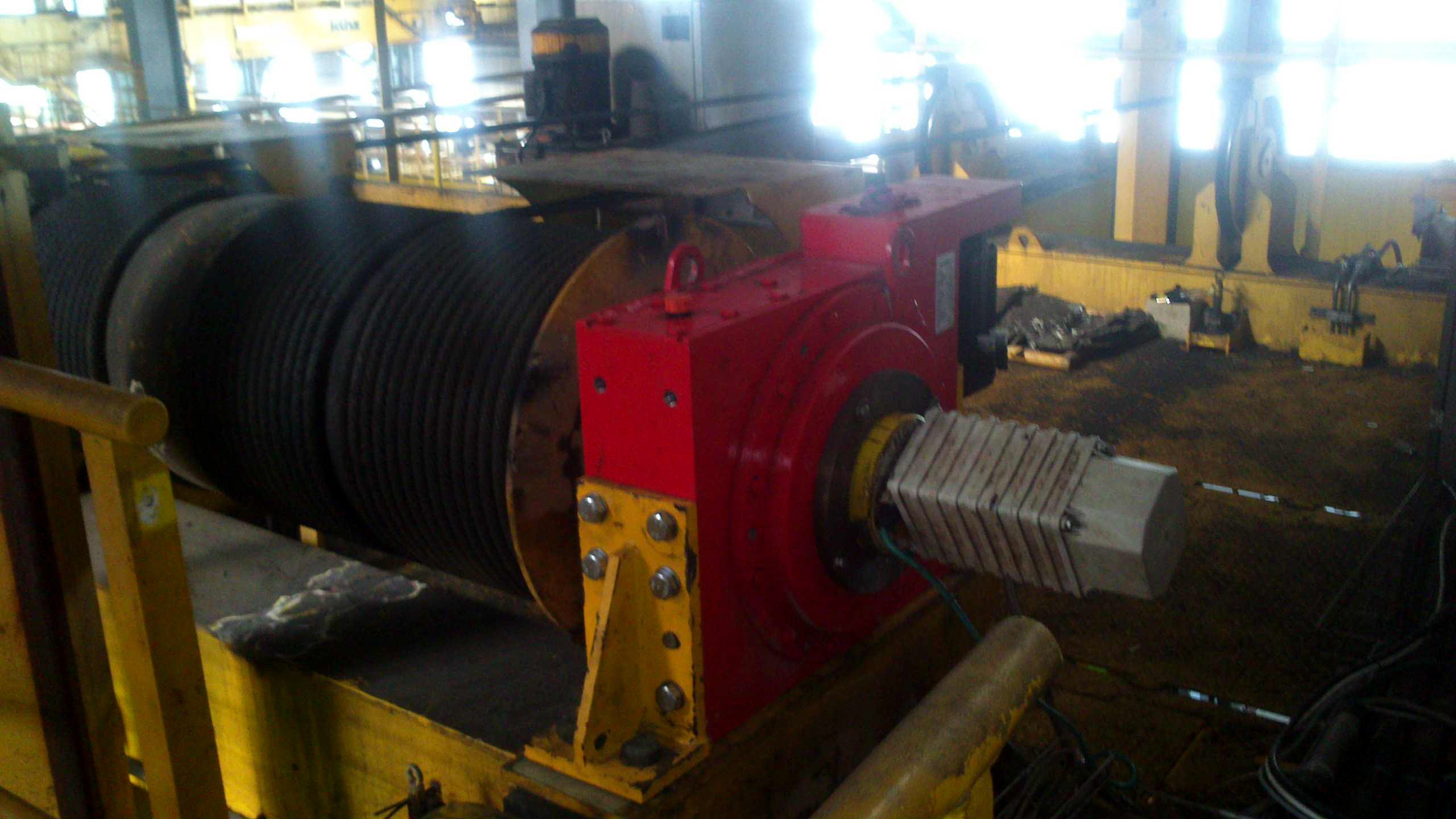 Copper electrolysis travelling cranes, 2x28t